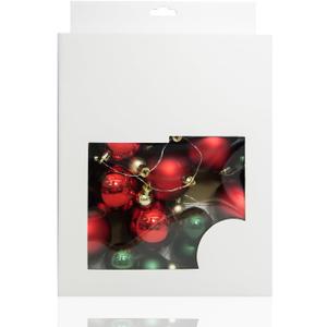 Christmas Garland with LED Lights- 6.3ft Garland for Christmas Tree Decorations for Xmas Party Indoor Home Office L/UP Bauble Garland Red Green