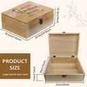 arricraft 1 Pc Wooden Memory Keepsake Box, Adventure Theme Memory Box with Hinged Lids Keepsake Chest for Souvenirs Picture Letter Storage 9.6x7.6x4inch(24.5x19.5x10.3cm)