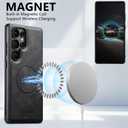 JCGOOD Magnetic Case for Samsung Galaxy S25 Ultra with 2in1 Detachable Card Holder, Military Protection, Flip Kickstand, Compatible with MagSafe &Wireless Charging, Brown Leather Phone S25Ultra Cover