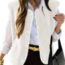 KIRUNDO Women's Fall Winter Fleece Vest 2025 Trendy Sleeveless Sherpa Jacket Button Down Open Front Fuzzy Warm Outerwear (White, S)