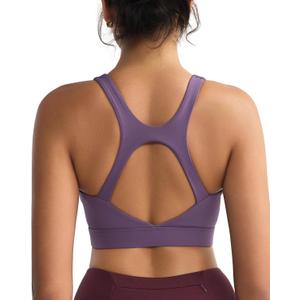 RUNNING GIRL High Impact Sports Bras for Women, High Support Running Strappy Women's Sports Bra with Sewn in Pads (L)