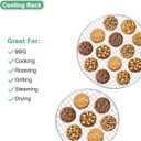 M METERXITY 2-Pack Cooling Rack, 10" Round Stainless Steel Baking Rack for BBQ/Cooking/Roasting/Grilling/Steaming/Drying, Wire Cooling Rack for Baking [Silver]