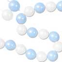 Blue and White Link Balloons, 60PCS Baby Light Blue White Linking Balloons with Tail for Making Balloon Wall Arch and Chains, Quick Balloon for Wedding Birthday Baby Shower Party Decorations (6inch)
