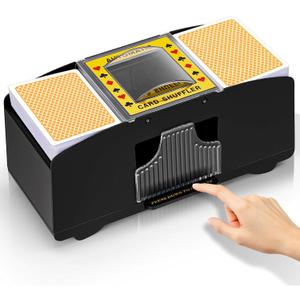 YUCEEN Automatic Card Shuffler 1-2 Decks,Battery Operated Electric Playing Card Shuffler for UNO,Casino Card Game,Poker,Phase 10,Blackjack,Texas Hold'em,Home Card Games