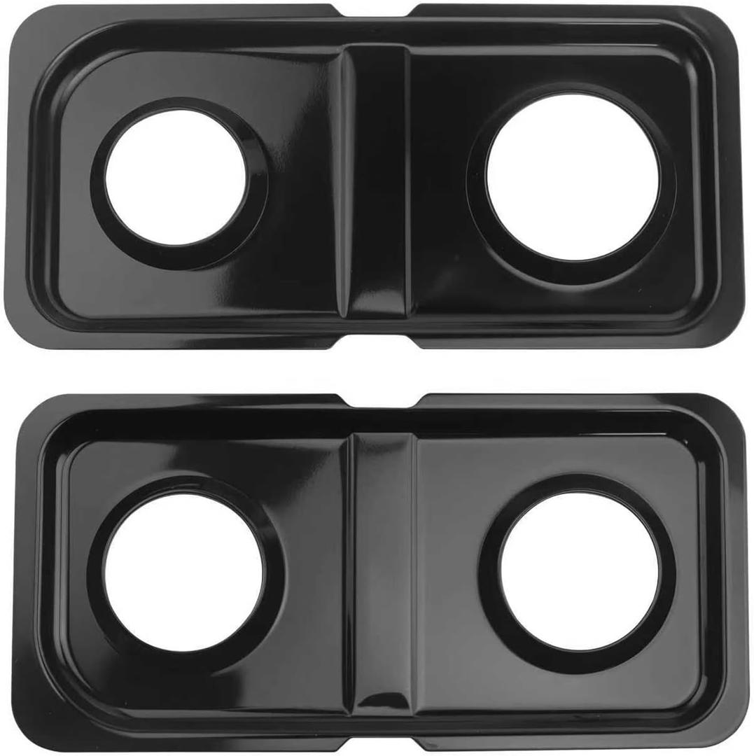 WB34K10009 WB34K10010 Drip Pans Replacement for GE Gas Stove Range Parts, Black Stainless Steel Double Burner Drip Pan GE Hotpoint Catch Pan Drip Bowls GE Spectra XL44 Oven Parts 2 Pcs