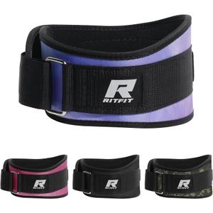 RitFit Weight Lifting Belt - Great for Squats, Lunges, Deadlift, Thrusters - Men and Women - 6 Inch, M 
