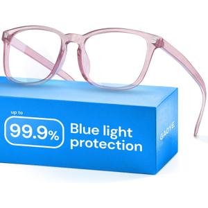 Gaoye Blue Light Glasses for Computer & Gaming - Anti UV Ray Lenses, Scratch-Resistant & Comfort Fit (Medium, Transparent Brown)