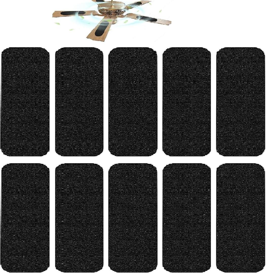 inYYTer 10 Pack Ceiling Fan Filters for Blades, Strong Activated Coconut Carbon Filter for Ceiling Fans, Universal Fit Unscented Charcoal Fan Air Purifier Pad