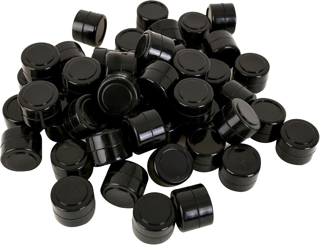 Non-Stick Silicone Wax Containers 150PCS 2ML Multi Use Storage Jars Cream Emulsion Bottles (All Black)