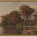 ARPEOTCY Vintage Framed Canvas Wall Art, Living Room Autumn Scenery Pictures Fall Wall Decor, Kitchen Landscape Paintings Prints Farmhouse Retro Country Prints, 16x24 Inch