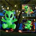 Halloween Blow Up Inflatable Alien, Fun and Portable Mobile Halloween Inflatable Alien Decoration with LED Lights Built-in, Suitable for Halloween Cosplay Indoor Outdoor Party Yard Garden Decoration
