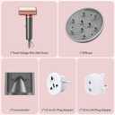 Dual Voltage(100~250V) Travel Mini Hair Dryer with European Plug Adapter for International Travel, 110,000 RPM High-Speed Portable Hair Dryer with Concentrator Nozzles