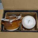 LE TAUCI French Onion Soup Bowls with Lids, 16 oz Ceramic Soup Crocks with Handles, Oven/Microwave/Dishwasher Safe, Set of 4  From Oven to Table for French Onion, Chili, Pot Pies