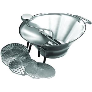 Winco Stainless Steel Food Mill with 5 Graters, 5-Quart