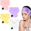 Eurzom 4 Pieces Satin Hair Wrap Scarf Satin Headband for Black Women's Adjustable Silk Hair Wraps for Sleeping Nonslip Strips (Elegant Color)