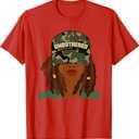 Unbothered Black Woman with Locs Camo T-Shirt (Red,Small)