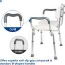 Shower Chair with Arms and Back Heavy Duty 330lbs, Shower Chair for Inside Shower, Shower Seat for Inside Shower Bathroom Chair with Cutout Seat & Cold-Proof Pads, Tools-Free Assembly