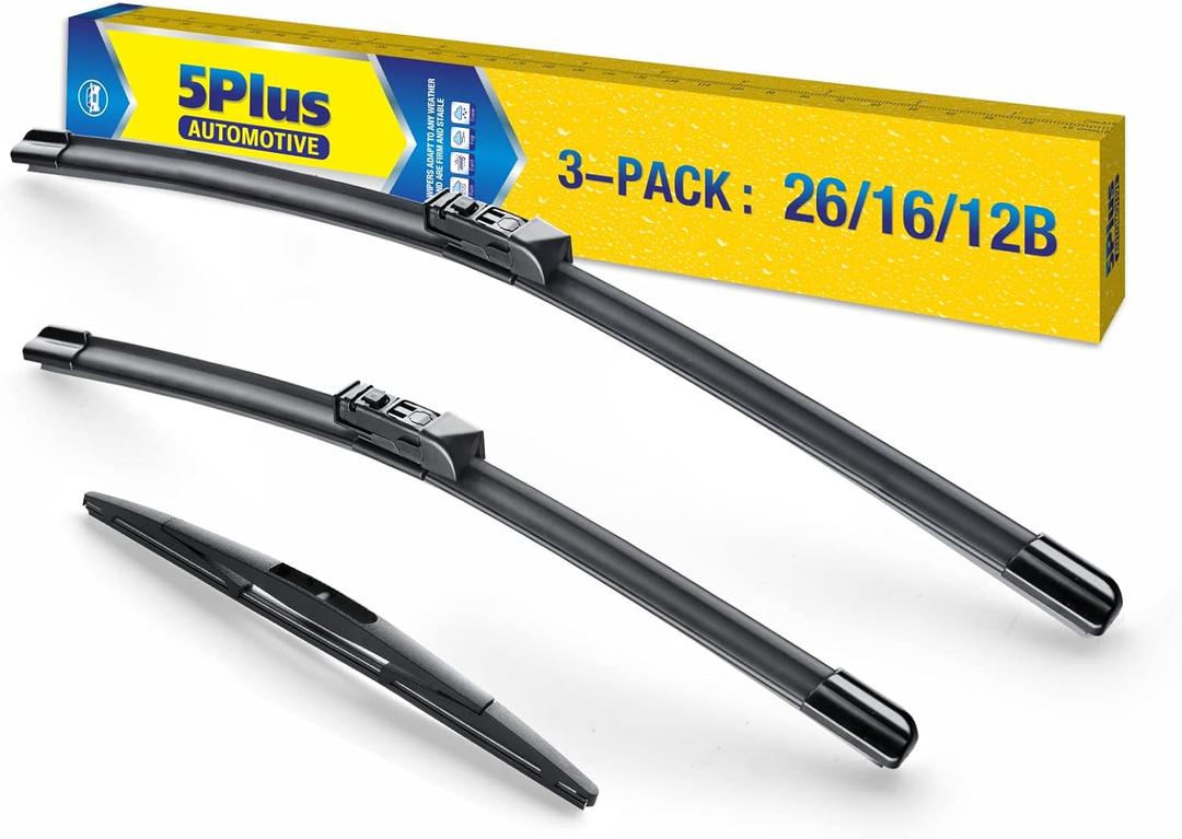 3 Wipers 26"/16"/12" Replacement For SUBARU CrossTrek 2020 2019 2018 Impreza 2020 2019 2018 2017 (Set of 3), 26 Inch+16 Inch Windshield Wiper Blades with 12 Inch Rear Wiper Blade