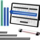 Otoolling 12 Pcs Magnetic Knitting Pattern Holder with Replacement Magnets & Magnifying Ruler, Crochet & Cross Stitch Chart Keeper, Pattern Display Tool for Knitters & Crafters