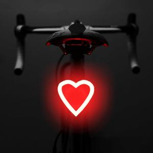 Bike Tail Light Rechargeable LED Bicycle Rear Light for Night Riding, Girls Bright Heart Shaped Bike Taillight, Cycling Warning Tail Light for Adults Kids Women, 5 Modes