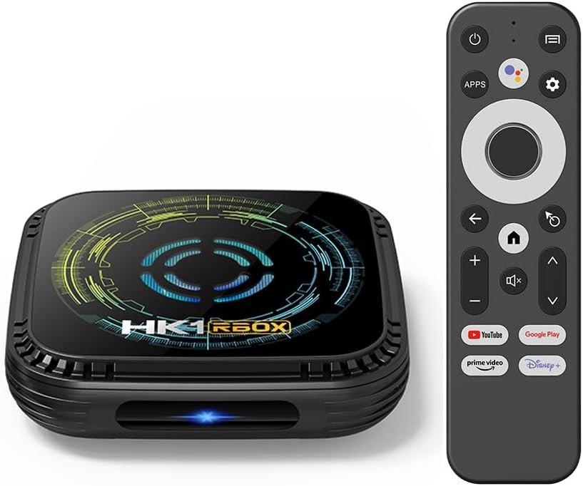 HK1 RBOX Android 14.0 TV Box 64bit 4GB RAM 64GB ROM Allwinner H728 Octa-core Mali G57-MC1 1000M Ethernet WiFi6 Dual-WiFi 2.4G/5G 8K BT5.x USB3.0 Voice Control