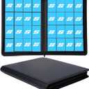 16 Pocket Card Binder, Ringless Zip Trading Card Binder, 1000+ Double Sided Pocket PU Collection Binder, Collector Album, Card Folder for MTG, TCG, Sports Cards (Black)