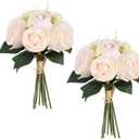 2 Bouquets Rose Artificial Flowers 18Heads Light Pink Rose Bouquet Fake Silk Roses for Floral Arrangements Home Wedding Dining Table Party Decoration (Light Pink)