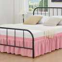 Vocander Dust Pink Split Corner Bed Skirt for King Beds 14 Inch Drop, Adjustable Elastic Dust Ruffles for Metal Frame, Adjustable Tailored Bedskirts Fade & Wrinkle Resistant