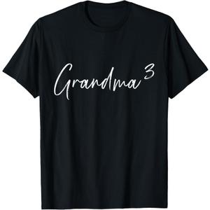 3rd third time grandma of 3 T-Shirt (Small, Black)