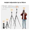K&F Concept 76 inch Camera Tripod with Rotatable Multi-Angle Center Column,Lightweight Travel Outdoor DSLR Tripods with 360 Degree Ball Head Load Capacity 8kg/17.6lbs, Cellphone Clips for Smartphone