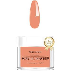 Finger Secret 4oz Acrylic Nail Powder, Shimmery Finish, Long Lasting, Superior Adhesion, Large Capacity (Nude, 4oz/120g)