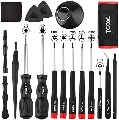 XOOL Nintendo Gamebit Screwdriver Kit, 17 in 1 Triwing Repair Tool Set for Switch, Joy-Con, Game Boy, NES SNES Wii DS GBA, 3.8mm 4.5mm Bit, Xbox PS Console