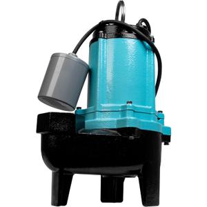 Little Giant 10SC-CIA-RF 115 Volt, 1/2 HP, 7200 GPH Automatic Cast Iron Submersible Sewage/Effluent Pump with Piggy-back Float Switch and 20-Ft. Cord, Blue, 511433