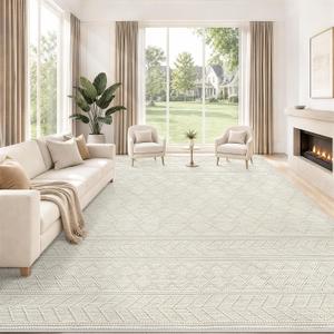 9x12 Area Rug For Living Room, Washable Gray Rugs Non Slip Low Pile