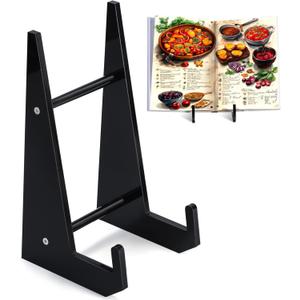 Acrylic Cookbook Stand for Kitchen Recipe Book Holder for Kitchen Counter Multi-Purpose Display Stand 8.8 x 4.72 Inch Kitchen Countertop Acrylic Recipe Decor(Black)