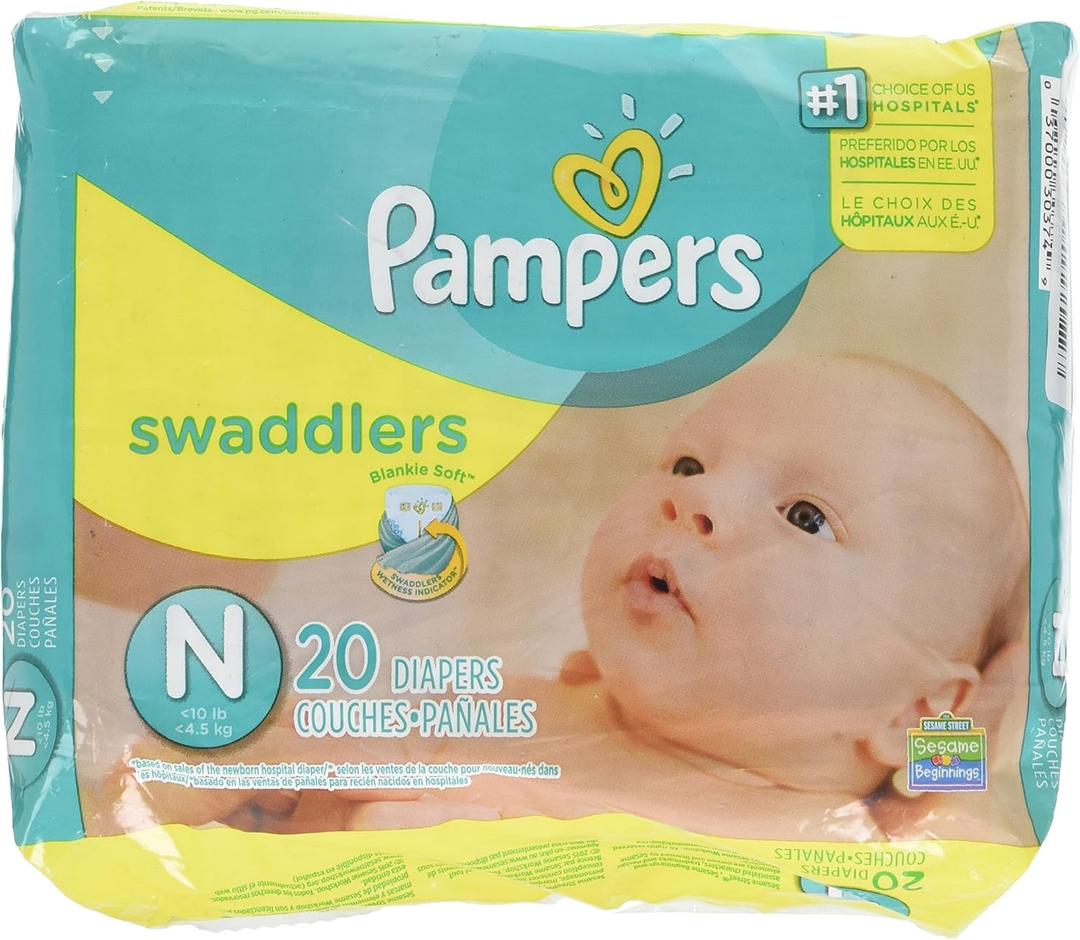 Pampers Swaddlers Diapers, Newborn, 20 Count