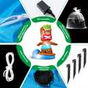Shappy 5ft Inflatable Tiki Surfboard Decorations Luau Hawaiian Party Decorations Summer Inflatables Outdoor LED Lighted Tiki Blow up Beach Tropical Pool Surfing Yard Party Supplies Favors