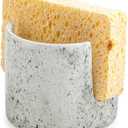 Kitchen Sink Sponge Holder, Dish Sponge Rack Ceramic Brush Holder Farmhouse Kitchen Dish Rack for Brush, Scrubbers, Bathroom, Sink, Speckled Glaze (Cylindrical)