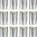 Willceka Silver Cylinder Vases for Centerpieces, Modern Glass Vase Set of 12 Decorative Hurricane Candle Holder for Pillar Candle Holders Flowers for Table Centerpiece, Sliver
