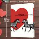 2 x IDU Funny Valentines Day Card,Valentines Day Cards Gifts for Him Her,Valentines Day Card for Husband Wife Boyfriend Girlfriend Fiance Fiancee Men Women with Zebra Heart Design