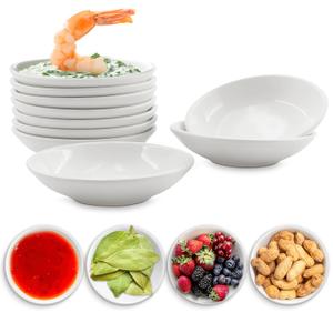 KETAR 10 Pcs Sushi Soy Sauce Dish  3.62" Soy Sauce Bowls, Durable & Lightweight Melamine Plates, Dishwasher Safe Serving Dishes  Versatile Dipping Cups for Sushi, Snacks, Bento Meals & Condiments