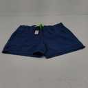 SILKWORLD Mens Swimming Trunks with Compression Liner 2 in 1 Quick-Dry Swim Shorts with Zipper Pockets, L, Blue