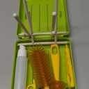 YOTIME Travel Bottle Brush, Travel Bottle Cleaner Kit with Foldable Bottle Drying Rack, for Visit Friends and Relations, Baby Travel Essentials, BPA Free, Green