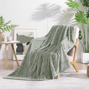Monbix Light Sage Green Fleece Throw Blanket for Couch- Room Decor Soft Cozy Blankets for Women, Lightweight Fleece Flannel Bed Blanket Suitable for All Seasons(50"×60", Light Sage Green)
