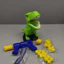 Moveable Dinosaur Shooting Toys for Kids 3-8 Years, Movable Shooting Target Toy with Air Pump Launcher, Interactive Competition Game Gift for Boys and Girls Ages 3 4 5 6 7 8 Years Old