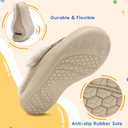 LeIsfIt Toddler Slippers Boys Girls Moccasin Slippers Kids Warm Slip-On House Shoes with Non-Slip Sole for Indoor & Outdoor (6-6.5 Toddler, Apricot)