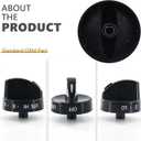 316442513 Stove Knob Black Gas Oven Range Control Assembly Compatible with Frigidaire, Kenmore, Sears Burner (4PACK)