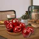 Lorigun Artificial Apples Fake Fruits Red Delicious Apples for Decoration, Decorative Fruit, Faux Big Red Apple 6 Pcs