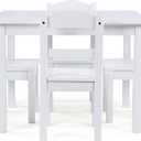 Humble Crew Kids Table and Chair Set, Toddler Activity Table with 4 Chairs for Play, Crafts, Snacks & Learning, Wooden Kids Furniture for Playroom & Bedroom, White