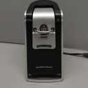 Hamilton Beach Smooth Edge Electric Automatic Can Opener for Kitchen with Easy Push Down Lever, Extra Tall, Includes Stainless Steel Scissors, Black and Chrome (76607)